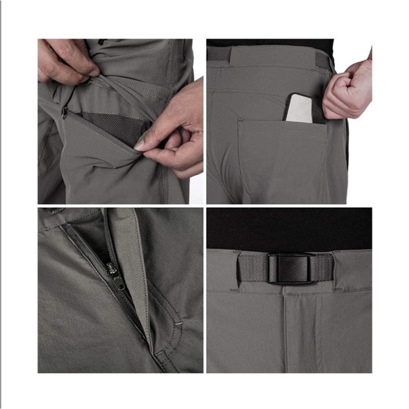 Free Soldier Mens Cargo Hiking Pants‎ Gray Pockets Flat Front Belted 44Wx33L NEW - Picture 3 of 10